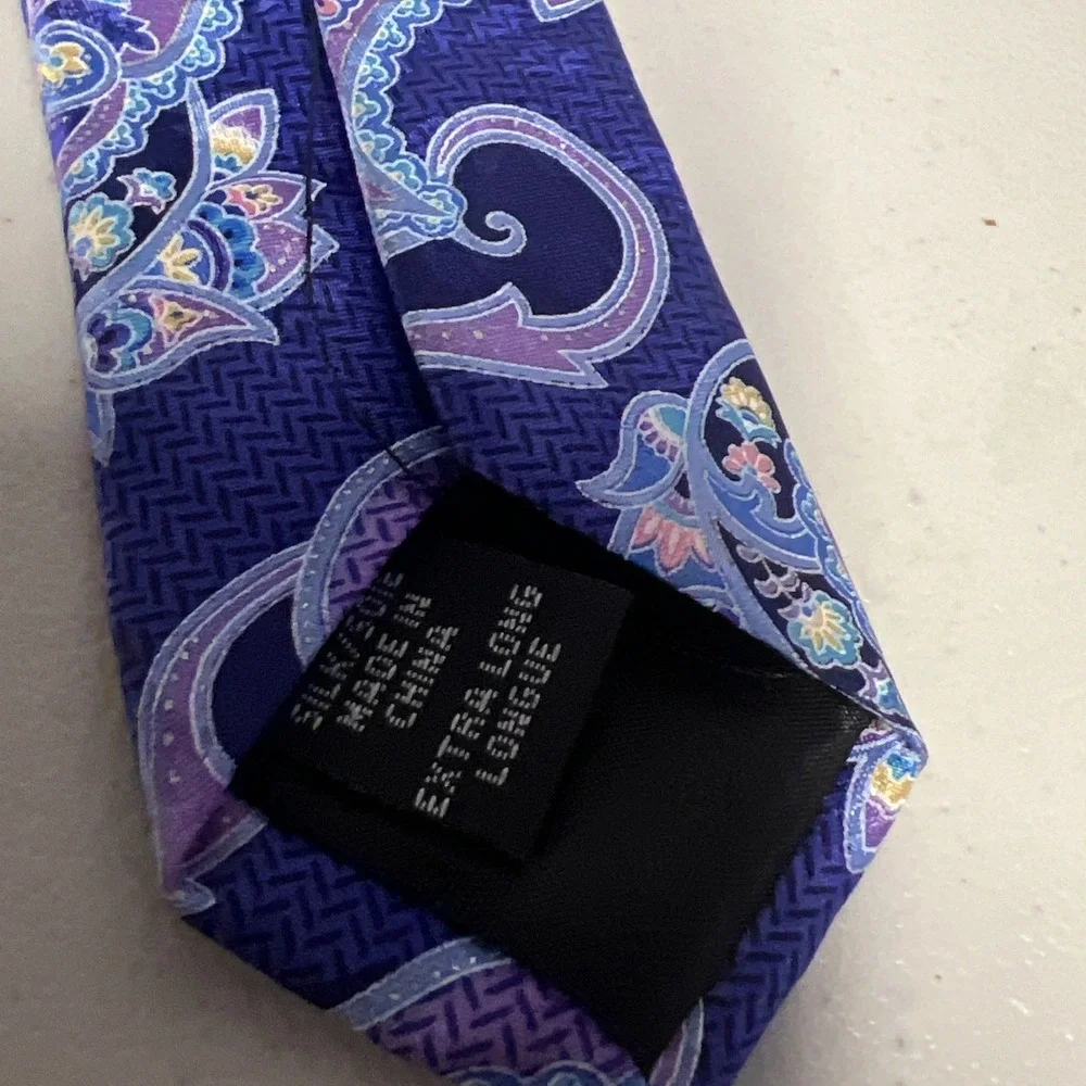 GEOFFREY BEENE EXTRA LONG Purple Designer Silk Tie‎ Mens